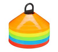 Relaxdays Plots de marquage, Lot de 50, 5 Couleurs, cônes pour Football & Handball, avec Support, Accessoire Sport