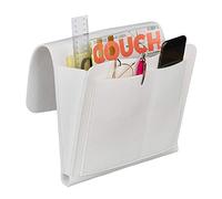 Relaxdays Poche de lit, feutre, à suspendre, 5 compartiments, rangement canapé, organisateur HLP 26x28x5 cm, blanc