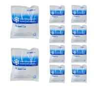 Relaxdays Poches de froid instantané, Lot de 10, Compresses de froid, HxL: 14,5x12,5cm, sport & déplacements, blanc/bleu