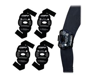 Relaxdays Poches de Gel Genoux, Lot de 4, compresses Effet Chaud ou Froid, réutilisables, avec Fermeture à Scratch, Noir