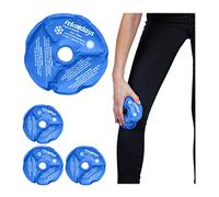 Relaxdays Poches de Gel Genoux, Lot de 4, compresses Effet Chaud ou Froid, réutilisables, Encoche pour la mobilité, Bleu