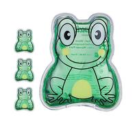 Relaxdays Poches de Gel pour Enfants, Lot de 4, compresses à Effet Froid ou Chaud, Remplissage Gel, réutilisables, Vert