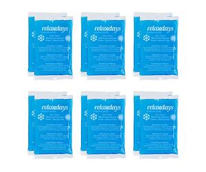 Relaxdays Poches de glace, lot de 12, chaud et froid, 9 x 15 cm, premiers secours, pochettes réutilisables, bleu