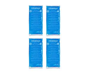 Relaxdays Poches de Glace, Lot de 4, Chaud et Froid, 12 x 29 cm, Premiers Secours, Pochettes réutilisables, Bleu