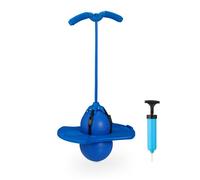 Relaxdays Pogo Ball, enfants, jusqu'à 100 kg, jouet extérieur, balle avec poignées, HBT : 74x39x29 cm, Fun Jumper, bleu