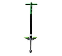 Relaxdays Pogo Stick, pour enfants, bâton sauteur jusqu'à 35 kg, rembourré, antidérapant, acier inoxydable, bleu/vert