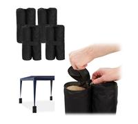 Relaxdays Poids de lestage de pavillon, Jeu de 4, lestage pour tentes, à remplir de Sable, Pierres, 10 kg par Pied, Noir