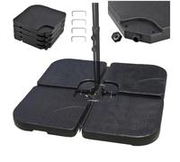 Relaxdays : Poids pour Parasol avec Croisillon au Sol, en Lot de 4, Noir