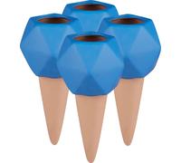 relaxdays Pointes d'argile Arrosage bleu Set de 4 pièces