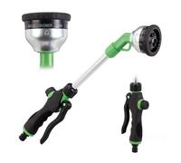 Relaxdays Pomme d’arrosage Premium, Pistolet d’irrigation 1/2 pouces, 9 fonctions, 1 main, 44 cm de long, vert-noir