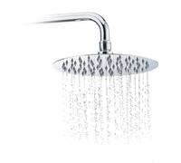 Relaxdays Pommeau de douche rond pluie tête de douche 200 mm pomme en inox effet miroir brillant, argenté