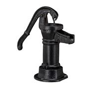Relaxdays Pompe à bras déco, beau design antique, résistant aux intempéries, accessoire décoration jardin, fonte, noir