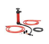 Relaxdays Pompe à Siphon de Transvasement ou à Gonfler huile essence diesel matelas vélo, rouge