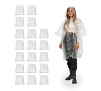 Relaxdays Ponchos de pluie jetables en lot de 20