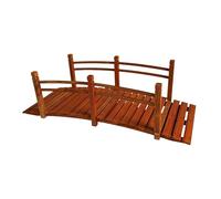 Relaxdays Pont de Jardin en Bois avec Garde-Corps, pour Bassin, Orange, 58x185x72 cm, 200 kg