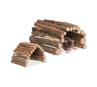 Relaxdays Pont en Bois pour rongeurs, lot 2, Flexible, Accessoire pour Cage, Hamster & Souris, 2 Tailles, Refuge, Nature