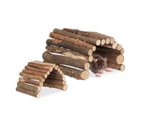 Relaxdays Pont en Bois pour rongeurs, lot 2, Flexible, Accessoire pour Cage, Hamster & Souris, 2 Tailles, Refuge, Nature
