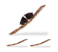 Relaxdays Pont pour Petits rongeurs, Lot de 3, à Suspendre, 1,5 x 55 x 10 cm, Jouet Oiseaux, échelle en Bois, Nature