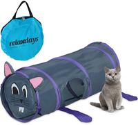 relaxdays Pop-Up Tunnel pour chats avec design de souris