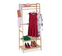 Relaxdays Portant en bambou avec 3 étagères