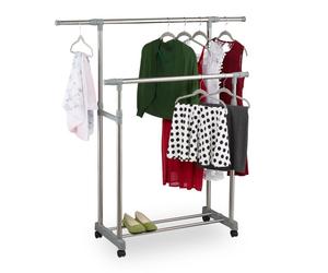 Relaxdays Portant professionnel avec 2 tringles