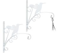 relaxdays Porte-ampoule pour fleurs, set de 2 avec oiseau
