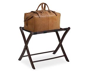 Relaxdays Porte-Bagage Pose Valise Bois Support Sac à Dos Pliant Porte Valise Pliable HxlxP: 52,5 x 66,5 x 48 cm, Marron