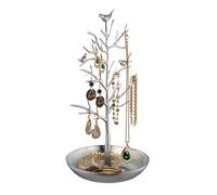Relaxdays Porte-Bijoux en Forme d’Arbre, pour Colliers, Boucles d’Oreilles, Bracelets, HxLxP 30 x 16 x 15 cm, argenté
