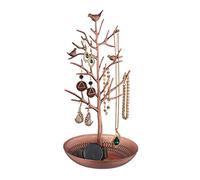 Relaxdays Porte-Bijoux en Forme d’Arbre, pour Colliers, Boucles d’Oreilles, Bracelets, HxLxP 30 x 16 x 15 cm, Rose doré