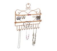 Relaxdays Porte-Bijoux Mural, pour Colliers, Boucles d’Oreilles, Bracelets, Look Romantique, HLP 30x36,5x3,5 cm, Bronze
