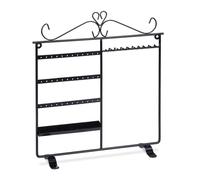 Philips Lighting Relaxdays Présentoir à bijoux, rangement pour colliers, boucles d’oreilles et bagues, HxLxP 34 x 31,5 x 9 cm, noir