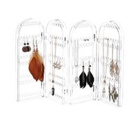 Relaxdays Porte-bijoux acrylique pliable pour boucles d’oreille et colliers 28×42×2 cm limpide