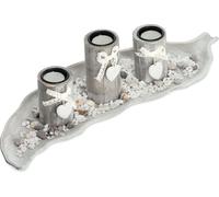 relaxdays Porte-bougies à chauffe-plat avec plateau en forme de feuille