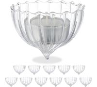 Relaxdays Photophores flottants en Lot de 12, déco de Table, fête, Mariage, Bassin, Porte-Bougies, Verre, Transparents