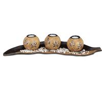 relaxdays Porte-bougies à chauffe-plat Set Feuille