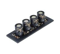 Relaxdays Porte-Bougies lot avec Plateau et Pierres, 39,5 cm de Longueur, décoration Table Salon, bougeoir «Home», Noir