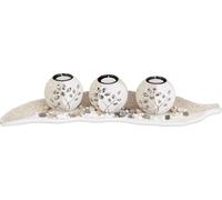 relaxdays Porte-bougies à chauffe-plat Set Sand