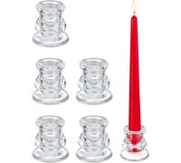 relaxdays Porte-bougies en verre (set de 6)