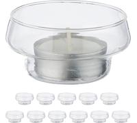 Relaxdays Photophores flottants en Lot de 12, décoration de Table, contentants pour Bougies, fête, étang, Transparents
