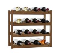 Relaxdays Porte-Bouteilles 16 Bouteilles, Noyer, 38 x 42 x 21 cm, pour vins Rouges et Blancs, Finition Naturelle