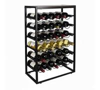 Relaxdays Porte-Bouteilles Industriel sur Pied 30 Bouteilles H 88 x L 59 x P 30 cm Noir/Marron