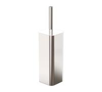 Relaxdays Porte-Brosse WC en métal avec Brosse en Plastique, Support fermé, 45x9x8 cm, argenté