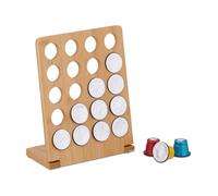 Relaxdays Porte-capsules, jusqu’à 20 dosettes, support en bambou, HxLxP: 23 x 18 x 9 cm, nature