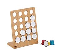 Relaxdays Porte-Capsules, Jusqu’à 20 dosettes, Support en Bambou, HxLxP: 23 x 18 x 9 cm, Nature