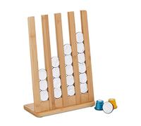 Relaxdays Porte-Capsules, Jusqu’à 32 dosettes, Support en Bambou, HxLxP: 32 x 22,5 x 10 cm, Nature