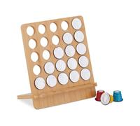 Relaxdays Porte-Capsules, Jusqu’à 25 dosettes, Support en Bambou, HxLxP: 24,5 x 22 x 13 cm, Nature