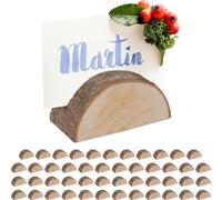 relaxdays Porte-cartes de table en bois, set de 48 pièces