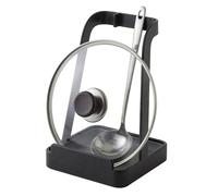 Relaxdays Porte-couvercles en métal et Plastique, 15x10x10 cm, Porte-cuillères Noir