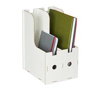 Relaxdays Porte-Documents, 2 Compartiments, Format A4, cahiers & dossiers, Bureau et école, Range-Magazines, MDF, Blanc