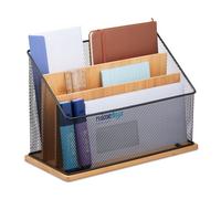 relaxdays Porte-documents avec 3 compartiments